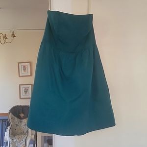 Shoshanna teal strapless cocktail dress mid-length sz 8